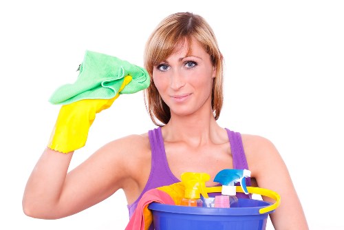 Professional commercial cleaning in a modern office lobby