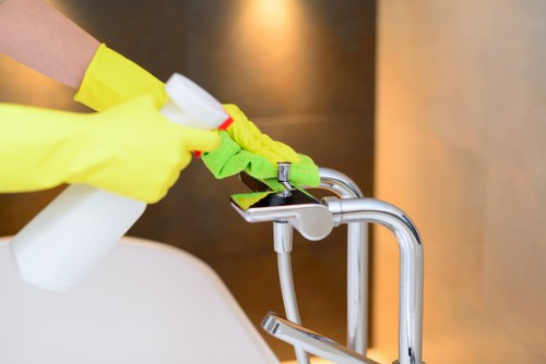 Office high-touch areas maintained with regular cleaning