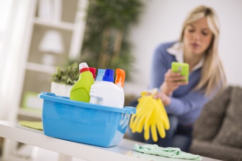 Professional end of tenancy cleaning service at work
